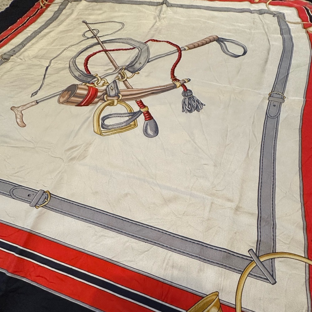 Celine Paris Vintage Equestrian Silk Scarf – 25” Square - Picture 6 of 7